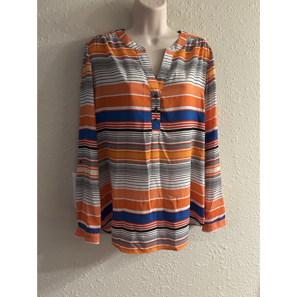New Large New Directions Striped Colorful Medley Top #262*8